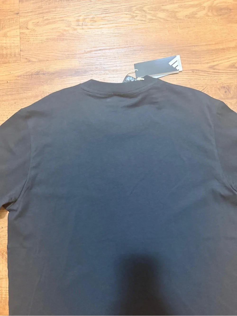 adidas Black Short-Sleeve Tee with Large Gray Logo